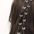 Flower Hair Rings – Elegant Braided Style with Rhinestone Accents