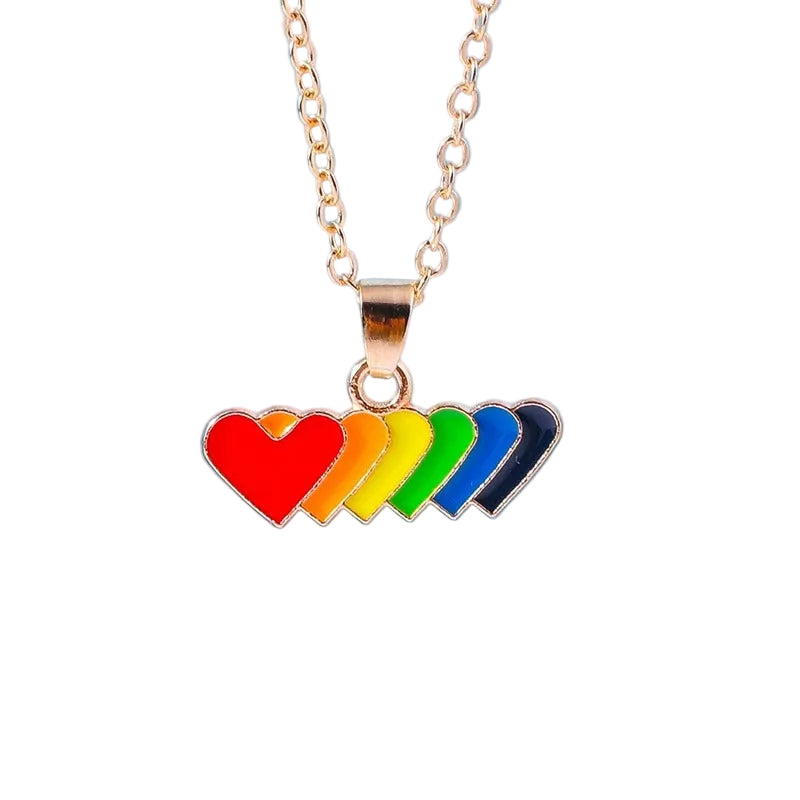 Rainbow Heart Necklace – Everyday Charm with Enamel Pendant