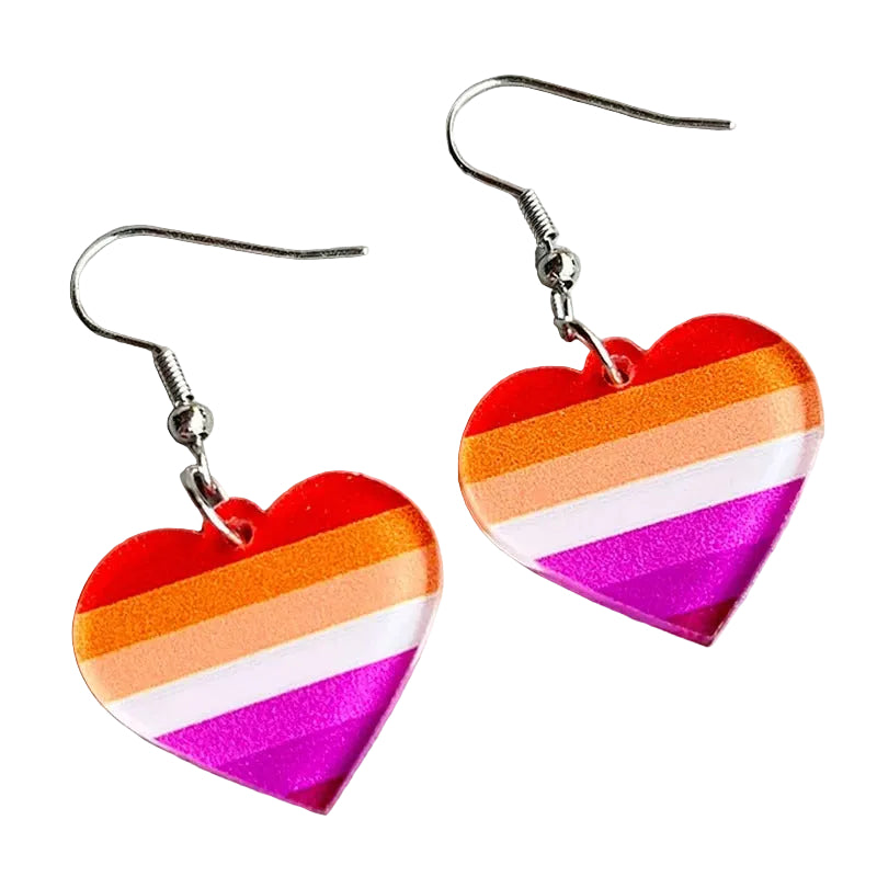 Rainbow Heart Earrings – Playful Style with Acrylic Design