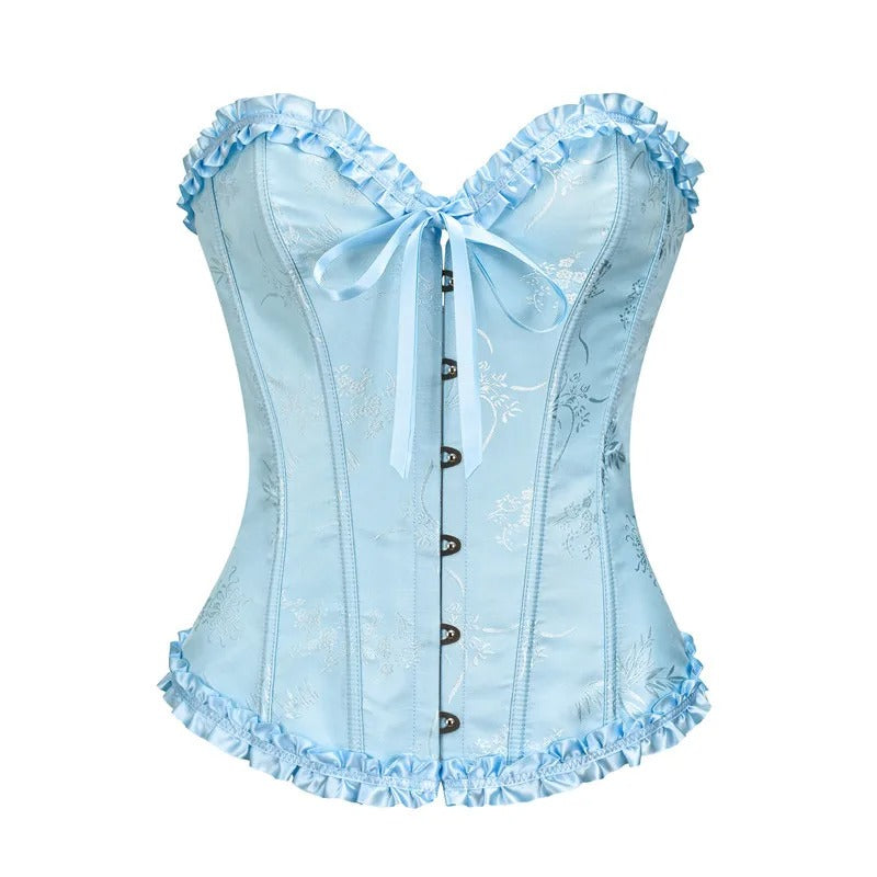Jacquard Corset Top – Elegant Structure with Boned Bustier Design