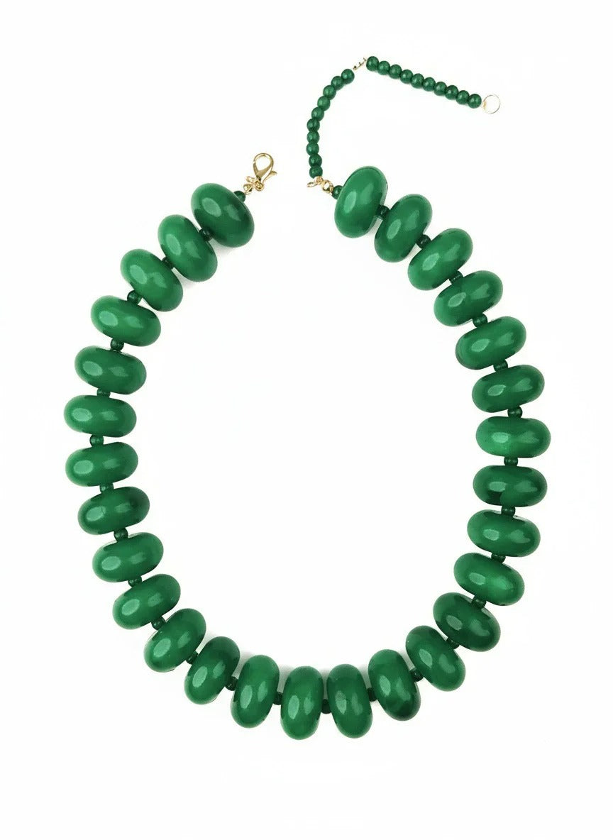 Resin Bead Necklace – Colorful Chunky Bohemian Statement Jewelry