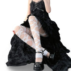 Gothic Black Mesh Tights – Spider-Web Y2K Punk Stockings